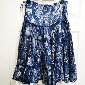 Jessica Blue and White Tiered Bubble Skirt
